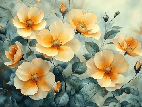 5D Diamond Painting Rose, Orange Color Diamond Painting Erwachsene Kinder, DIY Crystal Art Bilder Basteln Erwachsene Anfänger Set für Heim Schlafzimmer Wohnzimmer Deko, Geschenke 60x80cm PB-86X von GOUFEENG