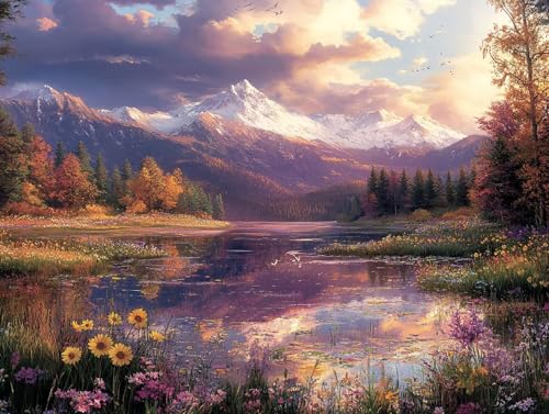 5D Diamond Painting See, Landschaft Diamond Painting Erwachsene Kinder, DIY Crystal Art Bilder Basteln Erwachsene Anfänger Set für Heim Schlafzimmer Wand Deko Wohnzimmer, Geschenke Frau 50x65cm 8G-M4W 5D Diamond Painting See, Landschaft Diamond Painting Erwachsene Kinder, DIY Crystal Art Bilder Basteln Erwachsene Anfänger Set für Heim Schlafzimmer Wand Deko Wohnzimmer, Geschenke Frau 50x65cm 8G-M4W von GOUFEENG