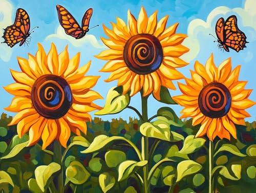 5D Diamond Painting Sonnenblume, Pflanze Diamond Painting Erwachsene Kinder, DIY Crystal Art Bilder Basteln Erwachsene Anfänger Set für Heim Schlafzimmer Wohnzimmer Deko, Geschenke 35x45cm 39-ZJE von GOUFEENG