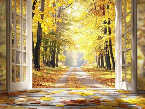 5D Diamond Painting Straße, Herbst Diamond Painting Erwachsene Kinder, DIY Crystal Art Bilder Basteln Erwachsene Anfänger Set für Heim Schlafzimmer Wand Deko Wohnzimmer, Geschenke Frau 20x30cm I7-I01 von GOUFEENG