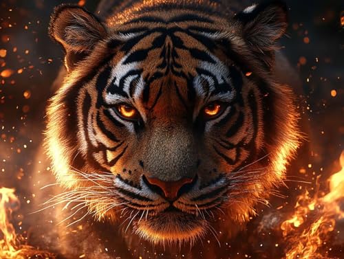 5D Diamond Painting Tiger, Rot Diamond Painting Erwachsene Kinder, DIY Crystal Art Bilder Basteln Erwachsene Anfänger Set für Heim Schlafzimmer Wand Deko Wohnzimmer, Geschenke Frau 30x40cm LX-5RK 5D Diamond Painting Tiger, Rot Diamond Painting Erwachsene Kinder, DIY Crystal Art Bilder Basteln Erwachsene Anfänger Set für Heim Schlafzimmer Wand Deko Wohnzimmer, Geschenke Frau 30x40cm LX-5RK von GOUFEENG