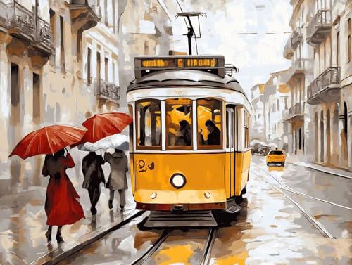 5D Diamond Painting Tram, Landschaft Diamond Painting Erwachsene Kinder, DIY Crystal Art Bilder Basteln Erwachsene Anfänger Set für Heim Schlafzimmer Wohnzimmer Deko, Geschenke Frauen 20x30 cm MN-O6Y 5D Diamond Painting Tram, Landschaft Diamond Painting Erwachsene Kinder, DIY Crystal Art Bilder Basteln Erwachsene Anfänger Set für Heim Schlafzimmer Wohnzimmer Deko, Geschenke Frauen 20x30 cm MN-O6Y von GOUFEENG