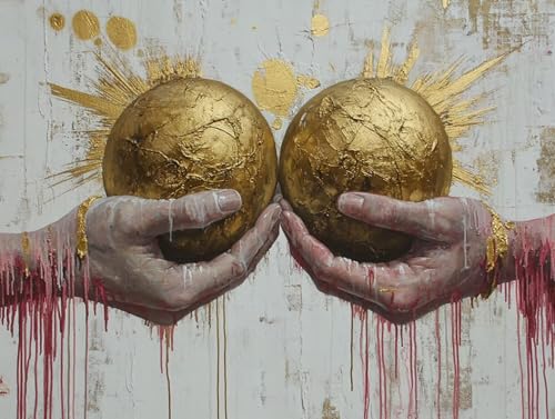 Ball Diamond Painting Erwachsene Groß XXL 70x95cm, 5D Diamond Painting Golden, DIY Runden Steine Kristall Kunst Basteln Erwachsene Anfänger Set, Wand Deko Wohnzimmer, Geschenke für Frauen I9-JIB Ball Diamond Painting Erwachsene Groß XXL 70x95cm, 5D Diamond Painting Golden, DIY Runden Steine Kristall Kunst Basteln Erwachsene Anfänger Set, Wand Deko Wohnzimmer, Geschenke für Frauen I9-JIB von GOUFEENG