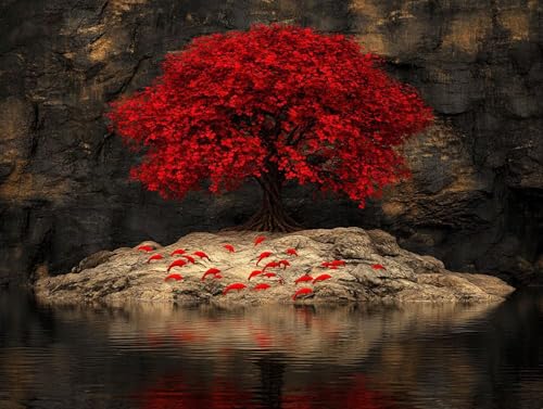 Baum Diamond Painting Erwachsene Groß XXL 30x40 cm, 5D Diamond Painting Rot, DIY Runden Steine Kristall Kunst Basteln Erwachsene Anfänger Set, Wand Deko Familien Wohnzimmer, Geschenke Frauen 81-DLZ Baum Diamond Painting Erwachsene Groß XXL 30x40 cm, 5D Diamond Painting Rot, DIY Runden Steine Kristall Kunst Basteln Erwachsene Anfänger Set, Wand Deko Familien Wohnzimmer, Geschenke Frauen 81-DLZ von GOUFEENG