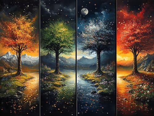 Baum Diamond Painting Erwachsene Groß XXL 40x55cm, 5D Diamond Painting Vier Jahreszeiten Landschaft, DIY Runden Steine Kristall Kunst Basteln Erwachsene Anfänger Set, Wand Deko Wohnzimmer 27-360 Baum Diamond Painting Erwachsene Groß XXL 40x55cm, 5D Diamond Painting Vier Jahreszeiten Landschaft, DIY Runden Steine Kristall Kunst Basteln Erwachsene Anfänger Set, Wand Deko Wohnzimmer 27-360 von GOUFEENG