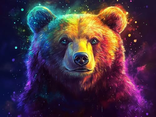 Bear Diamond Painting Erwachsene Groß XXL 60x80cm, 5D Diamond Painting Colorful, DIY Runden Steine Kristall Kunst Basteln Erwachsene Anfänger Set, Wand Deko Wohnzimmer, Geschenke für Frauen U4-632 Bear Diamond Painting Erwachsene Groß XXL 60x80cm, 5D Diamond Painting Colorful, DIY Runden Steine Kristall Kunst Basteln Erwachsene Anfänger Set, Wand Deko Wohnzimmer, Geschenke für Frauen U4-632 von GOUFEENG
