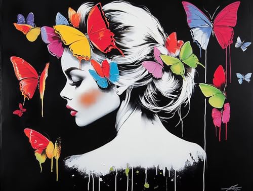 Frau Diamond Painting Erwachsene Groß XXL 25x35cm, 5D Diamond Painting Schmetterling, DIY Runden Steine Kristall Kunst Basteln Erwachsene Anfänger Set, Wand Deko Wohnzimmer, Geschenke Frauen 2F-G00 Frau Diamond Painting Erwachsene Groß XXL 25x35cm, 5D Diamond Painting Schmetterling, DIY Runden Steine Kristall Kunst Basteln Erwachsene Anfänger Set, Wand Deko Wohnzimmer, Geschenke Frauen 2F-G00 von GOUFEENG