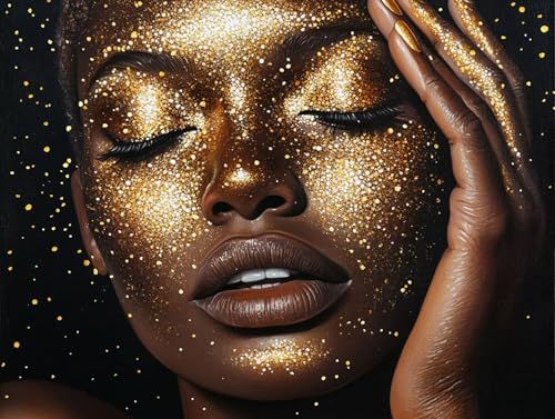 Gesicht Diamond Painting Erwachsene Groß XXL 30x40cm, 5D Diamond Painting Frau, DIY Runden Steine Kristall Kunst Basteln Erwachsene Anfänger Set, Wand Deko Wohnzimmer, Geschenke für Frauen B9-229 von GOUFEENG