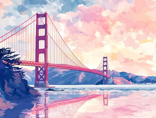 Goldenen Gate Bridge Diamond Painting Erwachsene Groß XXL 30x40cm, 5D Diamond Painting Puderblau, DIY Runden Steine Kristall Kunst Basteln Erwachsene Anfänger Set, Deko Wohnzimmer, Geschenke 32-348 Goldenen Gate Bridge Diamond Painting Erwachsene Groß XXL 30x40cm, 5D Diamond Painting Puderblau, DIY Runden Steine Kristall Kunst Basteln Erwachsene Anfänger Set, Deko Wohnzimmer, Geschenke 32-348 von GOUFEENG