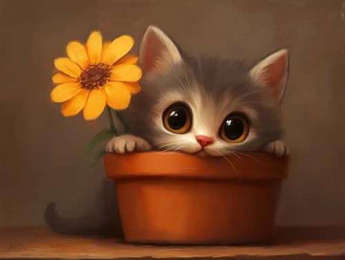 Katze Diamond Painting Erwachsene Groß XXL 35x45cm, 5D Diamond Painting Blume, DIY Runden Steine Kristall Kunst Basteln Erwachsene Anfänger Set, Wand Deko Wohnzimmer, Geschenke für Frauen OK-FCA Katze Diamond Painting Erwachsene Groß XXL 35x45cm, 5D Diamond Painting Blume, DIY Runden Steine Kristall Kunst Basteln Erwachsene Anfänger Set, Wand Deko Wohnzimmer, Geschenke für Frauen OK-FCA von GOUFEENG