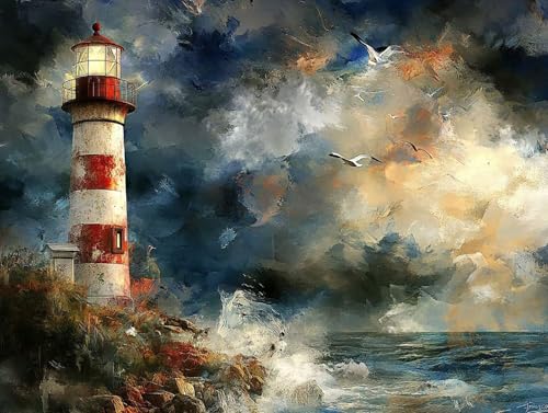 Leuchtturm Diamond Painting Erwachsene Groß XXL 30x40cm, 5D Diamond Painting Möwe, DIY Runden Steine Kristall Kunst Basteln Erwachsene Anfänger Set, Wand Deko Wohnzimmer, Geschenke für Frauen PV-K49 Leuchtturm Diamond Painting Erwachsene Groß XXL 30x40cm, 5D Diamond Painting Möwe, DIY Runden Steine Kristall Kunst Basteln Erwachsene Anfänger Set, Wand Deko Wohnzimmer, Geschenke für Frauen PV-K49 von GOUFEENG