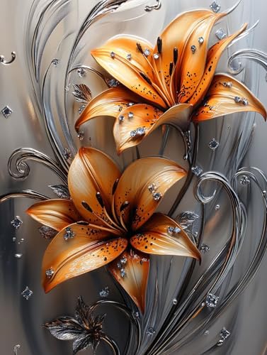 Malen Nach Zahlen Erwachsene Blume, Abstrakt Malen Nach Zahlen ab 7 Jahre Mädchen Geschenk, DIY Painting by Numbers Kinder Anfänger Handgemalt Leinwand (60x80cm) Rahmenlos, Wanddeko Aesthetics K2-O von GOUFEENG