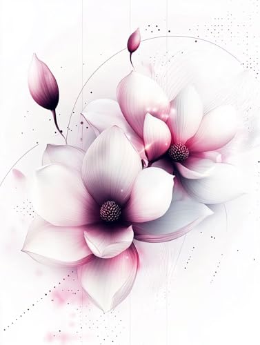 Malen Nach Zahlen Pflanze Malen Nach Zahlen Erwachsene BlumePaint by Numbers Adult DIY Handgemaltes Ölgemälde Kinder Bastelnset mit Pinsel und Acrylfarben für Zimmer Deko 20x30 cm Rahmenlos OM-Q von GOUFEENG