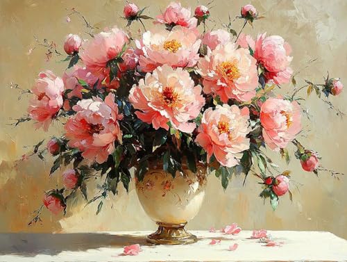 Pfingstrose Diamond Painting Erwachsene Groß XXL 25x35cm, 5D Diamond Painting Vase, DIY Runden Steine Kristall Kunst Basteln Erwachsene Anfänger Set, Wand Deko Wohnzimmer, Geschenke für Frauen 5H-YB8 Pfingstrose Diamond Painting Erwachsene Groß XXL 25x35cm, 5D Diamond Painting Vase, DIY Runden Steine Kristall Kunst Basteln Erwachsene Anfänger Set, Wand Deko Wohnzimmer, Geschenke für Frauen 5H-YB8 von GOUFEENG