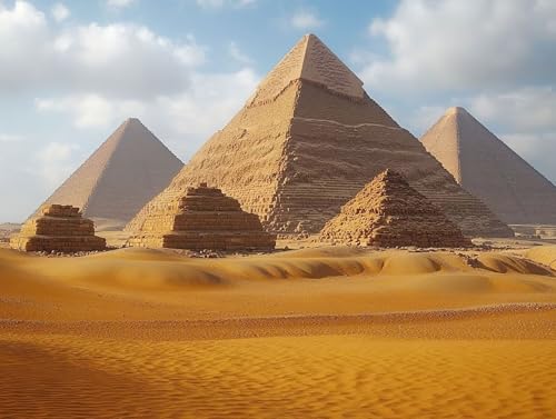 Pyramide Diamond Painting Erwachsene Groß XXL 30x40cm, 5D Diamond Painting Wüste, DIY Runden Steine Kristall Kunst Basteln Erwachsene Anfänger Set, Wand Deko Wohnzimmer, Geschenke für Frauen EV-CCC von GOUFEENG