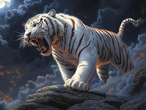 Tiger Diamond Painting Erwachsene Groß XXL 70x95cm, 5D Diamond Painting Tier, DIY Runden Steine Kristall Kunst Basteln Erwachsene Anfänger Set, Wand Deko Wohnzimmer, Geschenke für Frauen 4U-QZ7 Tiger Diamond Painting Erwachsene Groß XXL 70x95cm, 5D Diamond Painting Tier, DIY Runden Steine Kristall Kunst Basteln Erwachsene Anfänger Set, Wand Deko Wohnzimmer, Geschenke für Frauen 4U-QZ7 von GOUFEENG