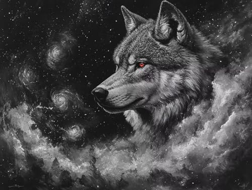Wolf Diamond Painting Erwachsene Groß XXL 25x35 cm, 5D Diamond Painting Grau, DIY Runden Steine Kristall Kunst Basteln Erwachsene Anfänger Set, Wand Deko Wohnzimmer, Geschenke für Frauen 0A-4KV Wolf Diamond Painting Erwachsene Groß XXL 25x35 cm, 5D Diamond Painting Grau, DIY Runden Steine Kristall Kunst Basteln Erwachsene Anfänger Set, Wand Deko Wohnzimmer, Geschenke für Frauen 0A-4KV von GOUFEENG