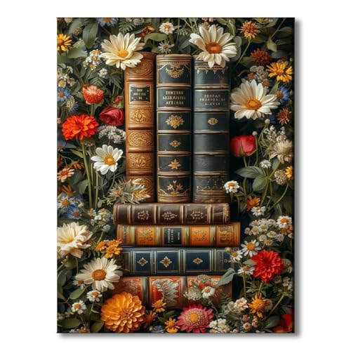 GOUGOUFAFA Malen Nach Zahlen Erwachsene Blumen- Blumen Malen nach Zahlen Diy Erwachsene, Acrylfarbe Leinwand und 3 Pinsel Kit Geschenk Home Haus Deko Ohne Rahmen (40×50cm) von GOUGOUFAFA