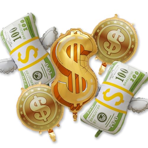 5 Stück Gelddollar-Party-Dekoration, Luftballons, Geldschein-Ballon, für Casino-Party, Babyparty, Boss, Las Vegas, Partyzubehör von GOVAODE