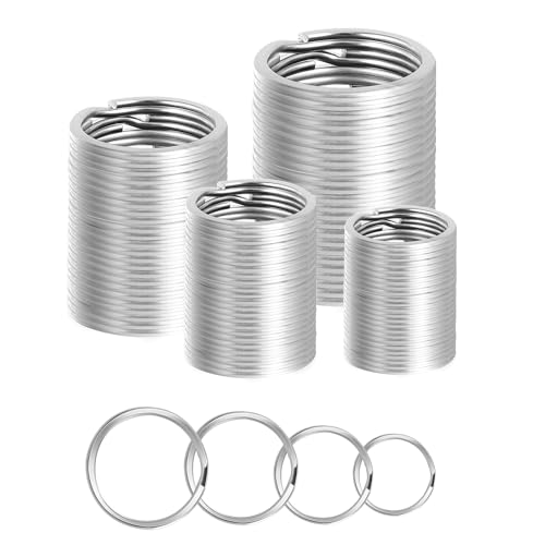 100 Stück Multifunktionalen Runden Schlüsselringe, Edelstahl Flache Schlüsselringe 4 Größen, Stahl GehäRtet Vernickelt HausschlüSseln Ringe, Geteilte Biegeringe für Halsband Schmuck Craft Making 100 Stück Multifunktionalen Runden Schlüsselringe, Edelstahl Flache Schlüsselringe 4 Größen, Stahl GehäRtet Vernickelt HausschlüSseln Ringe, Geteilte Biegeringe für Halsband Schmuck Craft Making von GOWTX