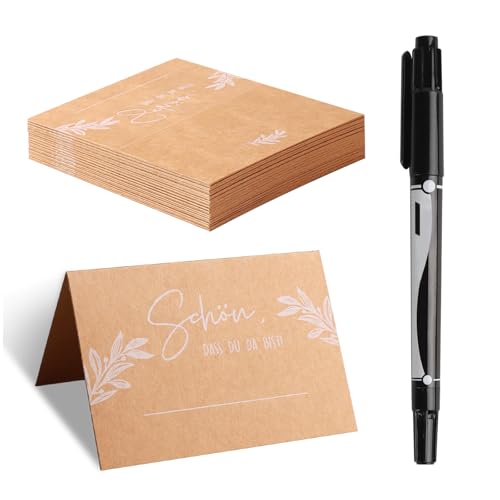 50 Stück Hochzeit Tischkarten Schön, Partycards Tischkarten Geburtstag, Platzkarten für Kommunion Konfirmation Sitzplatzkarten Blanko mit Markierungsstift, Namensschilder Hochzeit für Dekorationen 50 Stück Hochzeit Tischkarten Schön, Partycards Tischkarten Geburtstag, Platzkarten für Kommunion Konfirmation Sitzplatzkarten Blanko mit Markierungsstift, Namensschilder Hochzeit für Dekorationen von GOWTX