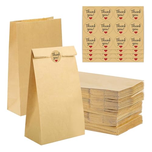 60 Stück Papiertüten Klein Braun, 9x5.5x18cm Braun Kraftpapiertüten, Kraftpapier Geschenktüten mit Aufkleber, Ölbeständig Butterbrottüten Süßigkeitentüten, Samentütchen Mitgebsel Tüten für Geburtstag 60 Stück Papiertüten Klein Braun, 9x5.5x18cm Braun Kraftpapiertüten, Kraftpapier Geschenktüten mit Aufkleber, Ölbeständig Butterbrottüten Süßigkeitentüten, Samentütchen Mitgebsel Tüten für Geburtstag von GOWTX