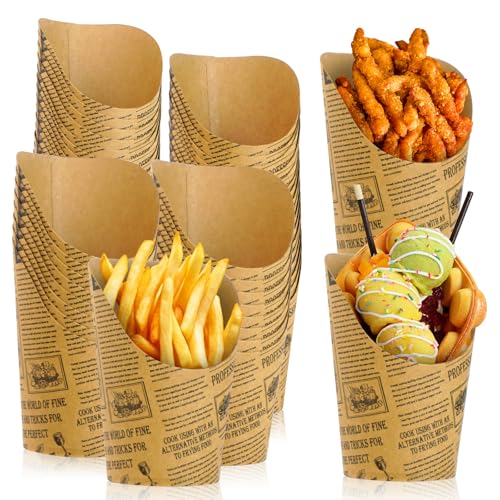 GOWTX Einweg-Pommes-Frites-Halter, 400 ml, Charcuterie-Becher für Fast-Food-Restaurant, Kraftpapier, Pommes-Frittierbecher, Snack, schräge Papier-Popcorn-Halter für Take-Out-Party, Backen, 50 Stück GOWTX Einweg-Pommes-Frites-Halter, 400 ml, Charcuterie-Becher für Fast-Food-Restaurant, Kraftpapier, Pommes-Frittierbecher, Snack, schräge Papier-Popcorn-Halter für Take-Out-Party, Backen, 50 Stück von GOWTX