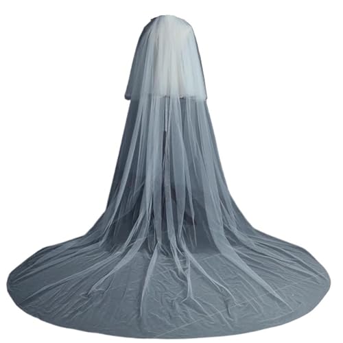GOXQIT Brautschleier 3,0 Meter Langer Brautschleier, Langer Hochzeitsschleier mit Kamm, zweilagige Schnittkante for Hochzeit, Verlobung, Brautkopfschmuck GOXQIT Brautschleier 3,0 Meter Langer Brautschleier, Langer Hochzeitsschleier mit Kamm, zweilagige Schnittkante for Hochzeit, Verlobung, Brautkopfschmuck von GOXQIT