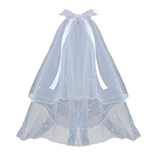 GOXQIT Brautschleier Brautschleier, einfacher Hochzeitsschleier, Braut-Braut-Tüll-Haarzubehör for die Hochzeit(White Style B) von GOXQIT