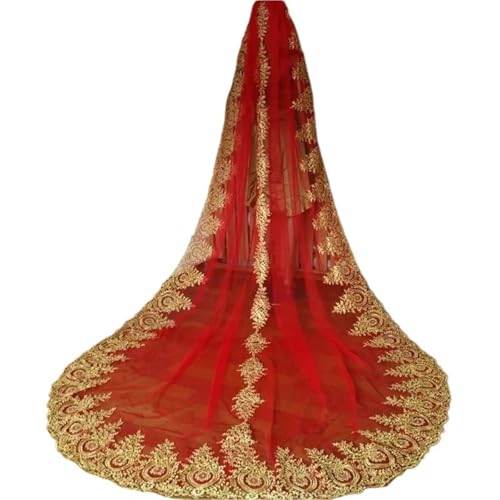 GOXQIT Brautschleier Brautschleier Langer Hochzeitsschleier Tüll Gold Spitzenkante mit Kamm for Hochzeit Braut Kopfschmuck Zubehör GOXQIT Brautschleier Brautschleier Langer Hochzeitsschleier Tüll Gold Spitzenkante mit Kamm for Hochzeit Braut Kopfschmuck Zubehör von GOXQIT