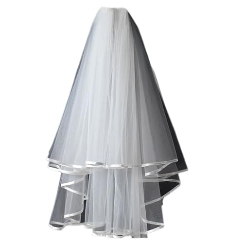 GOXQIT Brautschleier Eleganter Hochzeitsschleier, zweilagiger Brautschleier mit Bandkante for Hochzeiten und Anträge GOXQIT Brautschleier Eleganter Hochzeitsschleier, zweilagiger Brautschleier mit Bandkante for Hochzeiten und Anträge von GOXQIT