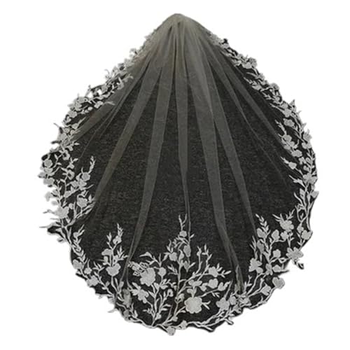 GOXQIT Brautschleier Eleganter Spitzen-Hochzeitsschleier, einlagiger Brautschleier mit Kamm for Hochzeits- und Verlobungsaccessoires GOXQIT Brautschleier Eleganter Spitzen-Hochzeitsschleier, einlagiger Brautschleier mit Kamm for Hochzeits- und Verlobungsaccessoires von GOXQIT