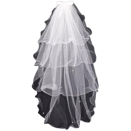 GOXQIT Brautschleier Hochzeit Schleier Kleid Tüll Schleier Schleife Braut mehrschichtige Haarschleier Kamm for Verlobung Haarschmuck GOXQIT Brautschleier Hochzeit Schleier Kleid Tüll Schleier Schleife Braut mehrschichtige Haarschleier Kamm for Verlobung Haarschmuck von GOXQIT