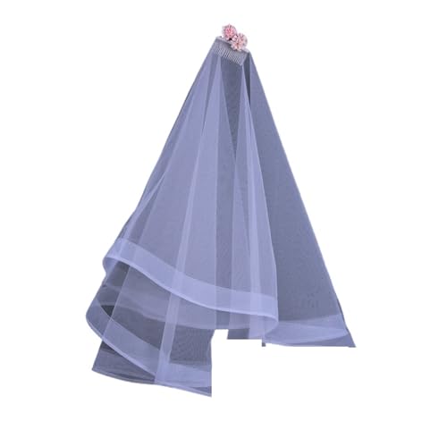 GOXQIT Brautschleier Hochzeitsschleier, Fingerspitzenschleier, zweistöckig, minimalistischer Brautschleier mit Rouge, Brautschleier mit Kamm, Kleidschleier for die Braut GOXQIT Brautschleier Hochzeitsschleier, Fingerspitzenschleier, zweistöckig, minimalistischer Brautschleier mit Rouge, Brautschleier mit Kamm, Kleidschleier for die Braut von GOXQIT