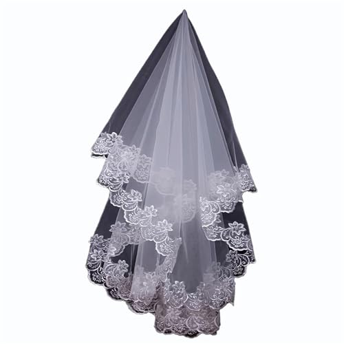 GOXQIT Brautschleier Hochzeitsschleier, Schlichter Brautschleier, Spitze, Brautschleier, weicher Tüll for Hochzeit, Verlobung, Brautkopfschmuck, Zubehör GOXQIT Brautschleier Hochzeitsschleier, Schlichter Brautschleier, Spitze, Brautschleier, weicher Tüll for Hochzeit, Verlobung, Brautkopfschmuck, Zubehör von GOXQIT