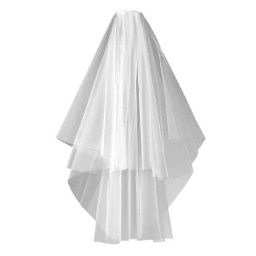 GOXQIT Brautschleier Kurzer Hochzeitsschleier mit Kamm, Spitzenkante, Brautschleier, 2 Schichten, einfacher Hochzeitsschleier for Hochzeitsaccessoires GOXQIT Brautschleier Kurzer Hochzeitsschleier mit Kamm, Spitzenkante, Brautschleier, 2 Schichten, einfacher Hochzeitsschleier for Hochzeitsaccessoires von GOXQIT