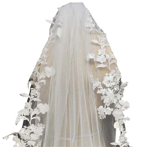GOXQIT Brautschleier Langer Spitzen-Hochzeitsschleier, einfacher Brautschleier mit Kamm, einlagiger Brautschleier for Hochzeitsaccessoires GOXQIT Brautschleier Langer Spitzen-Hochzeitsschleier, einfacher Brautschleier mit Kamm, einlagiger Brautschleier for Hochzeitsaccessoires von GOXQIT