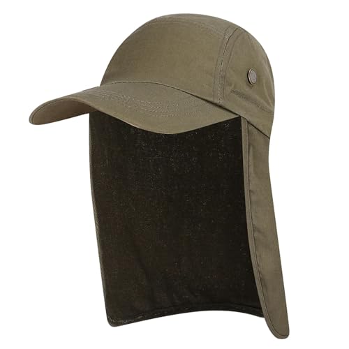 GOXQIT Fischerhut Sonnenhut for Herren, mit Nackenklappe, Faltbarer Boonie-Hut aus Netzstoff for den Sommer, for Angeln, Wandern, Gartenarbeit(Green) von GOXQIT