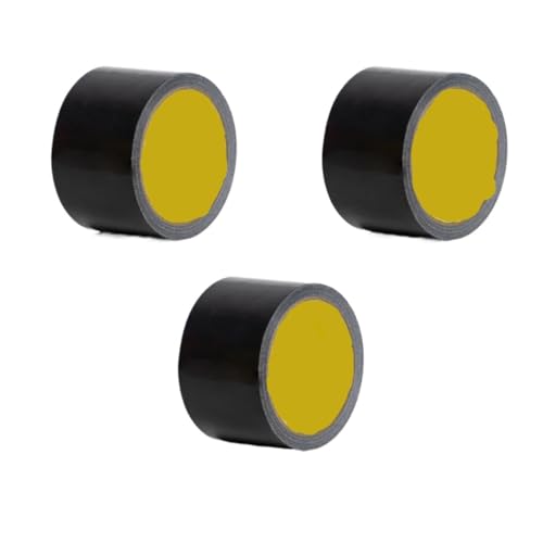 GOXQIT Reparaturband Selbstklebendes Gewebe-Klebeband, Reparatur von Elektrofahrradsitzen, Planenreparatur, blockiert Wasser und hinterlässt keinen Kleber für Outdoor Risse Lecke(3rolls-black-45mm) von GOXQIT