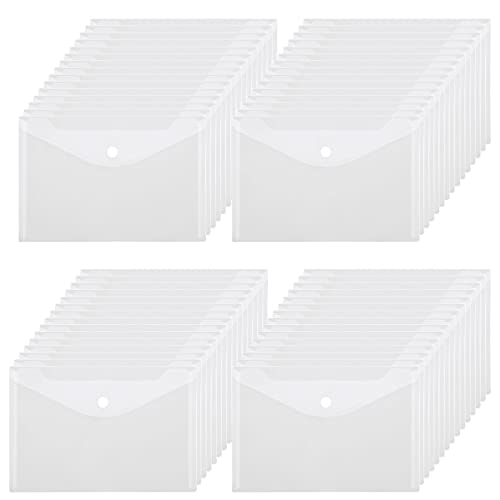 GOYADA 60 Stück Dokumententasche A5 Transparent, Dokumententasche Transparent A5 aus Polypropylen, Dokumententasche A5 mit Druckknopf für die Aufbewahrung von Dokumenten und Umschlägen von GOYADA