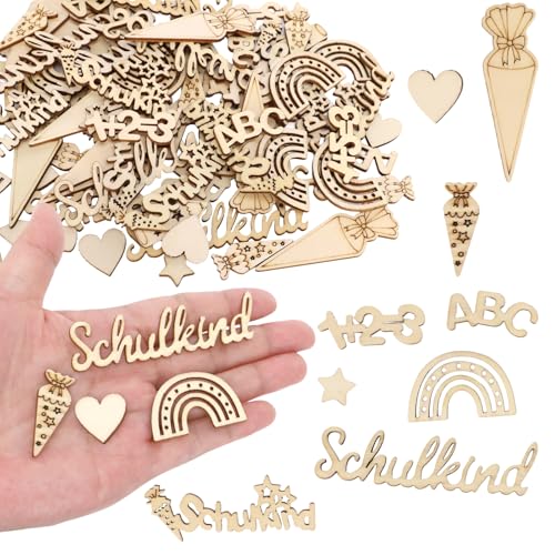 100 Stück Streudeko Einschulung aus Holz – Deko Einschulung für Jungen & Mädchen – Tischdeko Einschulung im Naturstil – Perfekte Einschulung Deko für die Feier 100 Stück Streudeko Einschulung aus Holz – Deko Einschulung für Jungen & Mädchen – Tischdeko Einschulung im Naturstil – Perfekte Einschulung Deko für die Feier von GOZINA