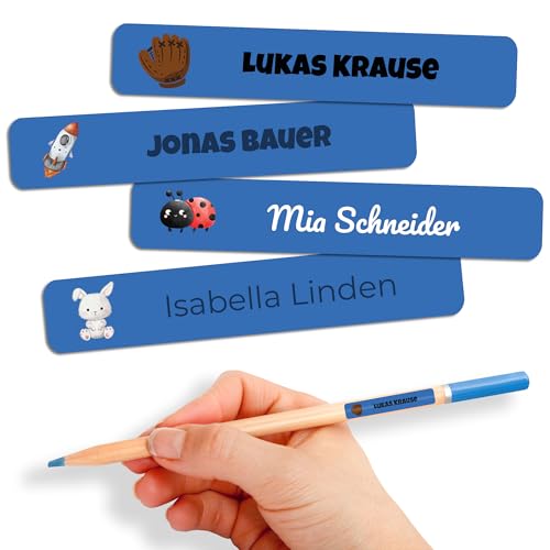 Namensaufkleber Kinder für Schule & Kita 80 Stk. Personalisierte Aufkleber für Kleidung & Spielzeug, Spülmaschinenfest, für Tassen, Trinkflaschen alle Schulsachen, Wasserfest 55x8 mm Marineblau Namensaufkleber Kinder für Schule & Kita 80 Stk. Personalisierte Aufkleber für Kleidung & Spielzeug, Spülmaschinenfest, für Tassen, Trinkflaschen alle Schulsachen, Wasserfest 55x8 mm Marineblau von GP TONER