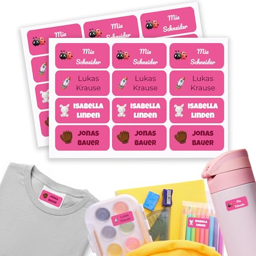 Namensaufkleber Kinder für Schule & Kita 90 Stk. Personalisierte Aufkleber für Kleidung & Spielzeug, Spülmaschinenfest, für Tassen, Trinkflaschen alle Schulsachen, Wasserfest 30x13 mm Magenta Namensaufkleber Kinder für Schule & Kita 90 Stk. Personalisierte Aufkleber für Kleidung & Spielzeug, Spülmaschinenfest, für Tassen, Trinkflaschen alle Schulsachen, Wasserfest 30x13 mm Magenta von GP TONER
