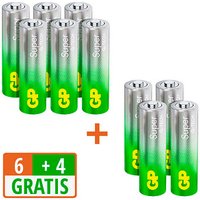 10 GP Batterien SUPER Mignon AA 1,5 V von GP