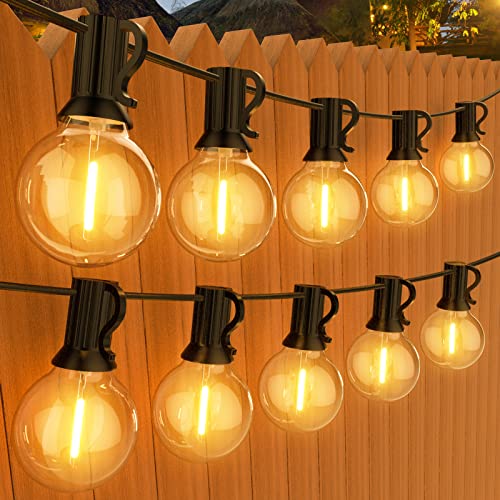 GPATIO LED Lichterkette Außen, 45M Lichterkette außen strom mit 75+2 Stk. Warmweiße G40 Glühbirnen Plastik, IP45 Wasserdicht Innen/Außen Lichterketten für Garten, Terrasse, Hochzeiten, Partys von GPATIO