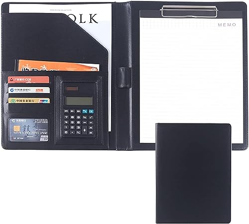 GPDKMNJR, A4 Konferenz Klemmbrett Faltbar Mit Abdeckung Schreiben Arbeit Folio Nachfüllbar Organizer(Svart) von GPDKMNJR