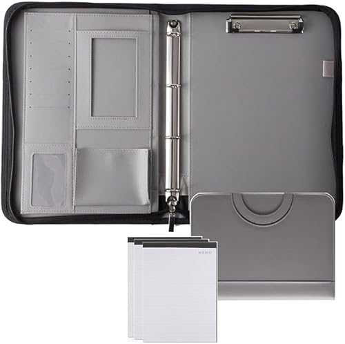GPDKMNJR, A4-Notizbuch-Organizer for Vorstellungsgespräche, Lebensläufe und Konferenzen.(Light Gray) von GPDKMNJR