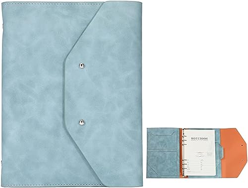 GPDKMNJR, A5 6 Ringbuch Business-Ordner for Interview-Konferenz und Präsentation Notebook Pocket Organizer(Blue Blue) von GPDKMNJR