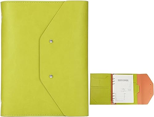 GPDKMNJR, A5 6 Ringbuch Business-Ordner for Interview-Konferenz und Präsentation Notebook Pocket Organizer(Groen) von GPDKMNJR