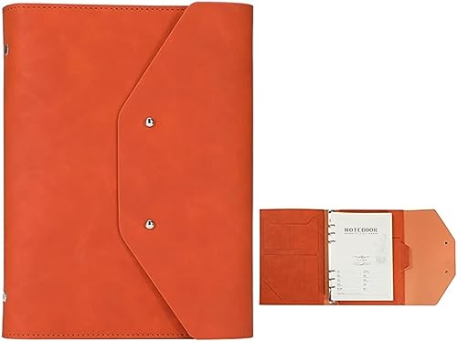 GPDKMNJR, A5 6 Ringbuch Business-Ordner for Interview-Konferenz und Präsentation Notebook Pocket Organizer(Oranje) von GPDKMNJR